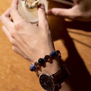 業績都翻倍【Montagne】紅茶蘇打｜茶水晶。黑曜石。藍紋石｜編織款 招財 氣魄 信念 自信增強 創意提升 溝通 情緒平衡 同事 好友 男友 女友 職場禮