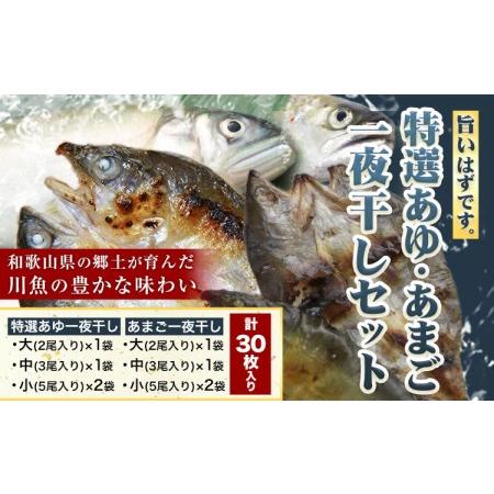 ふるさと納税 「旨いはずです。」特選あゆ・あまご一夜干しセット(30枚入)　日高川漁業協同組合《90日以内に順次出荷(土日祝除く)》 和歌山.. 和歌山県日高川町