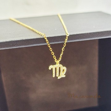 送禮物 現貨商品【焦糖小姐 Ms caramelo】9月處女座項鍊 星座項鍊(鋯石項鍊)