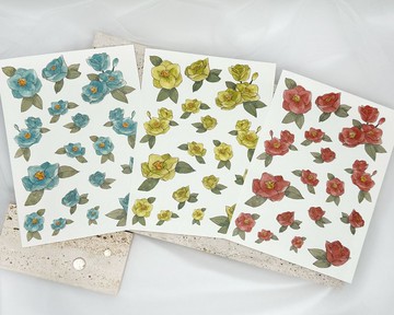 山茶花裝飾貼紙