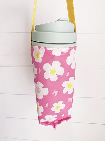 hairmo防潑水飲料手提袋-茉莉花粉(冰壩杯/手搖/保溫瓶/大象杯)