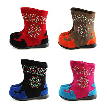 新款兒童蒙古靴子男女童蒙古族舞蹈演出童鞋少數民族日常生活靴子