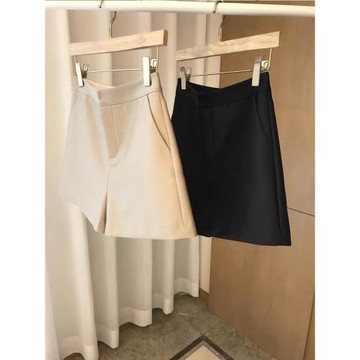 短褲女外穿2025新款黑色高腰休閑西裝褲女春夏季顯瘦氣質闊腿褲