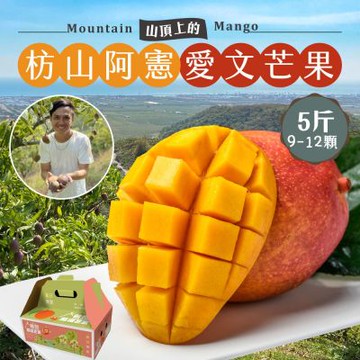 【初品果】屏東青農楊忠憲 枋山阿憲愛文芒果禮盒5斤9-12顆x1盒 5/1起陸續開始出貨