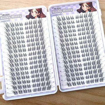 臺灣/現✨假睫毛 仙子毛  睫毛新款狐系玉面公主睫毛書自然濃密嫵媚分段式單簇新手仿真懶人漫畫