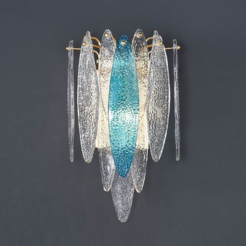 免運 附發票 超低價 工廠直銷 現代輕奢天藍色玻璃片壁燈走廊過道臥室床頭客廳背景墻壁燈 快速發貨