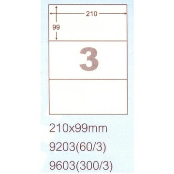 【文具通】阿波羅9203影印自黏標籤貼紙3格210x99mm P1410030【APP滿額下單4%點數(單一帳號最高1500點)】5/31止