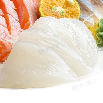 紋甲花枝生魚片/墨魚片刺身(11~15片/200g/盤)#Mongo Ika-1A3A【魚大俠】SD002