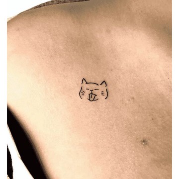 「調皮」吐舌貓咪 紋身貼紙 微刺青 IG 小清新 打卡 抖音 抖音同款 超美 可愛 紋身貼 性感 寵物 網紅 貓 設計款