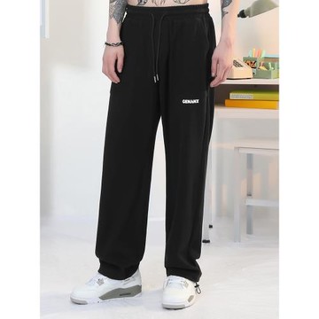 GENANX閃電潮牌運動褲男羅紋松緊帶秋季新款簡約百搭衛褲男時尚潮
