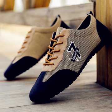 春夏季新款豆豆鞋男透氣老北京帆布鞋男低幫布鞋韓版潮流百搭休閑