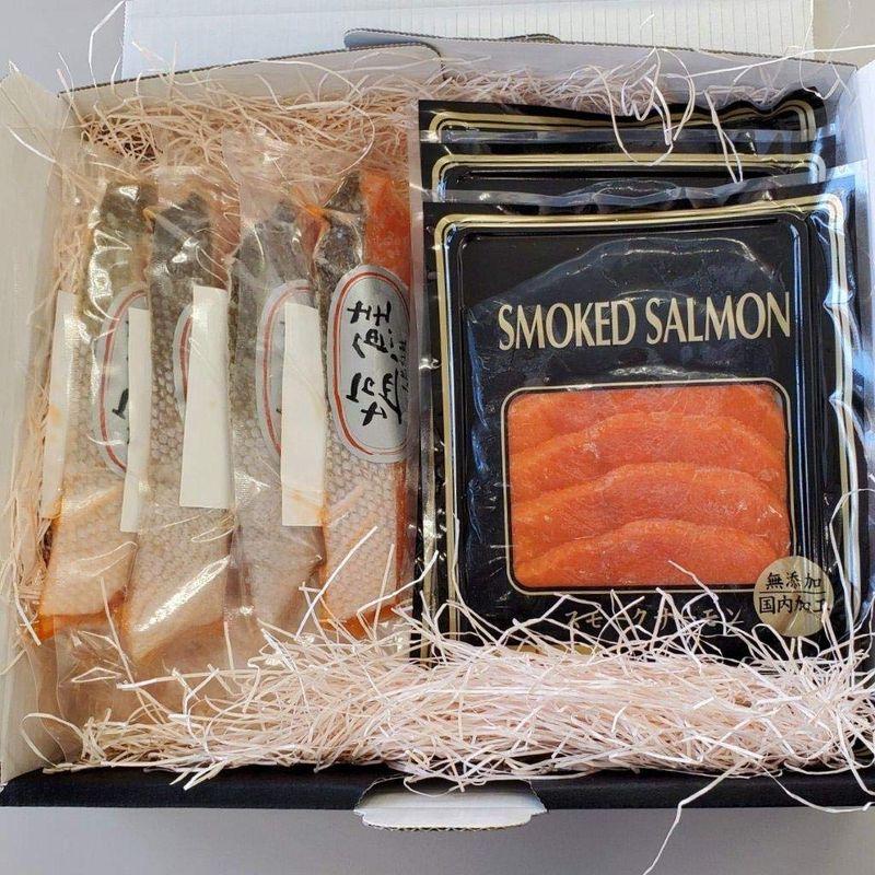 スモークサーモンと天然紅鮭切身 豪華詰め合わせセット