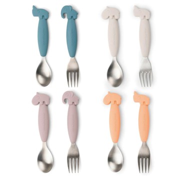 丹麥 DONE BY DEER 不鏽鋼餐具兩件組-動物款(多款可選)