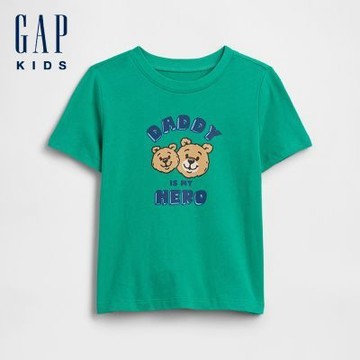 【GAP】babyGap布萊納小熊圖案T恤-濃綠色(900797)