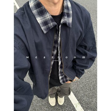 時尚潮流翻領長袖外套男秋冬新款休閒百搭上衣男