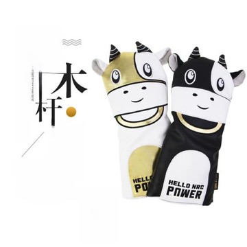 高爾夫木桿套金牛黑牛卡通球桿保護套1/3/5/UT號木桿頭套PU防水料