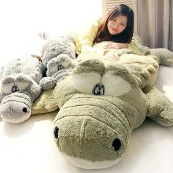 療癒軟絨毛鱷魚抱枕160公分 卡通動物靠枕 抱枕 聖誕禮物