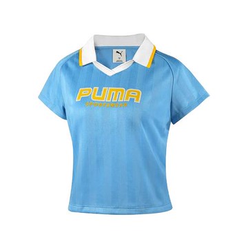 Puma 短版Polo衫 BTG 女款 上衣 藍 黃 復古 王淨著用款 亞版 63172657