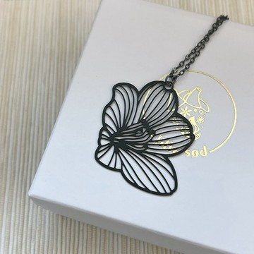 特價 小花心項鍊 黑色從容款
