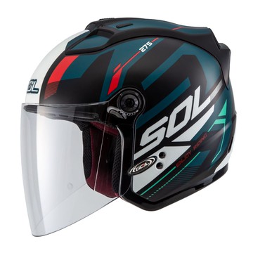 【經典款式】SOL 27S 星艦 消光黑藍綠  3/4罩安全帽