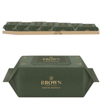 BROWN 優質嬰兒用濕紙巾深色款  72張  10包