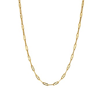 QJ-ins風小眾輕奢批花鏈條祼鏈項鍊女無吊墜素鏈鎖骨鏈 鈦鋼鍍18k金