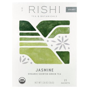 Rishi Tea, 有機風味綠茶，茉莉花香，15 袋裝，1.37 盎司（39 克）