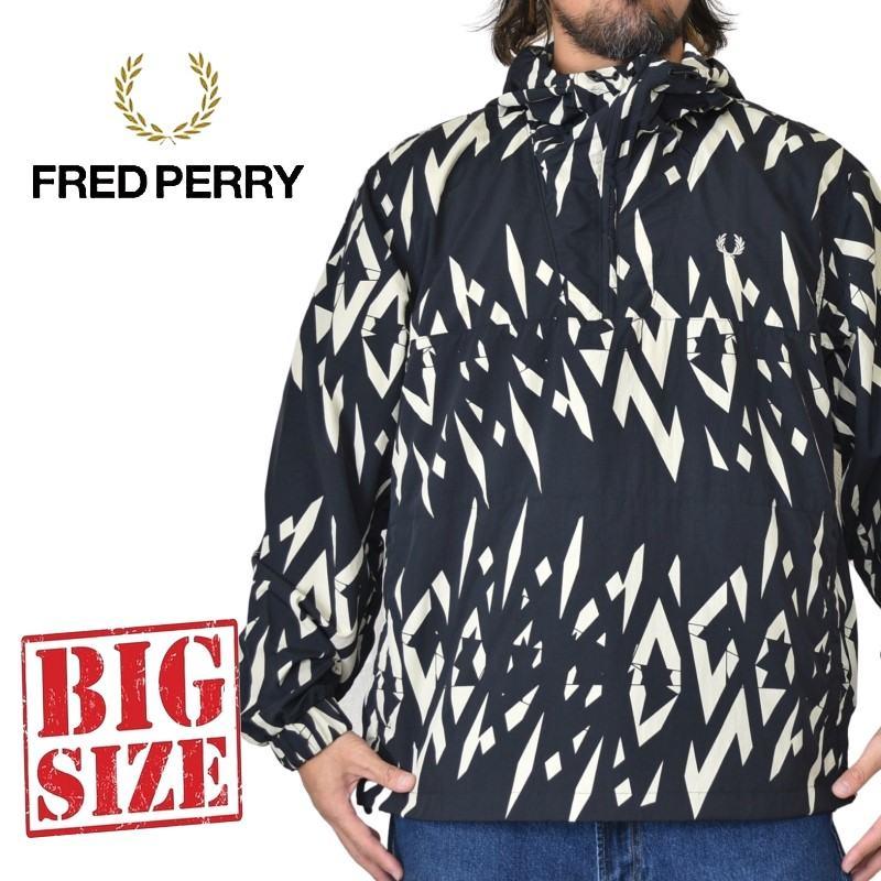 大きいサイズ メンズ FRED PERRY フレッドペリー Printed Half Zip