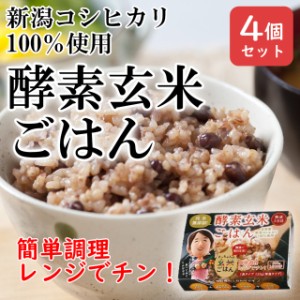 新潟県産コシヒカリ 酵素玄米ごはん 125g×4P 送料無料 レトルトタイプ 125g×4P 熟成3日 自家産 モチモチ食感 おいしい 玄米 ご飯 レン