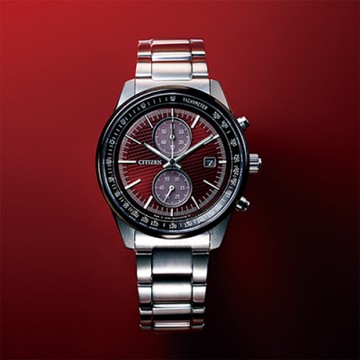 CITIZEN 星辰 東京紅限量版 計時碼錶腕錶 母親節送禮推薦 CA7034-96W