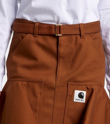 Sacai x Carhartt cotton canvas miniskirt