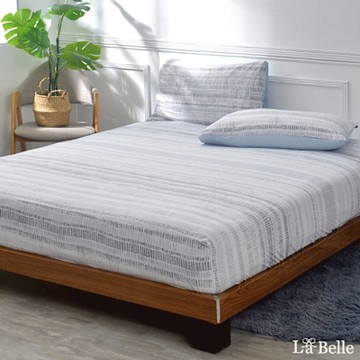 【Great Living格蕾寢飾】義大利La Belle 藍莓千層 眠綿冰涼感床包枕套組-單人105X186CM