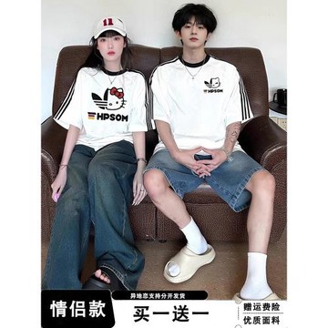 特別的情侶裝短袖t恤夏季2025新款高級感小眾潮半袖上衣T恤衫男女