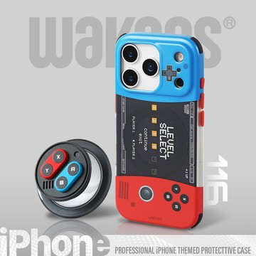 【Wakcas】iPhone 17 紅藍遊戲機磁吸手機殼 16 15 14 Pro Max 保護殼 遊戲機 電玩風
