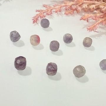 💕 𝓒. 𝓣 晶寶💕粉紫碧璽 方糖 水晶 5.4mm左右 隨形 散珠 diy 設計 有孔洞