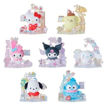 小禮堂 Sanrio 三麗鷗 壓克力展示立牌附玩偶 (角色款) Kitty 酷洛米 人魚漢頓