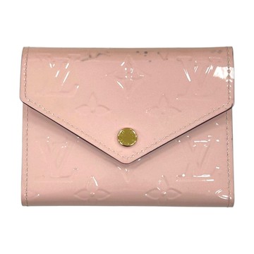 【二手名牌BRAND OFF】LOUIS VUITTON LV 路易威登 粉色 漆皮 三折短夾 M62428