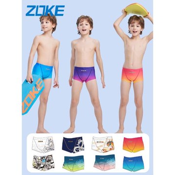 洲克【青少年訓練】2025兒童平角專業比賽游泳褲大童小童中童泳褲