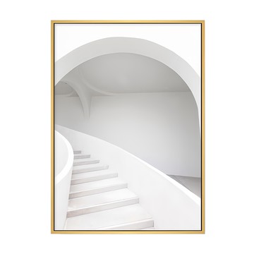 畫作 梯 • 雪霽  42 x 59.4cm  木色