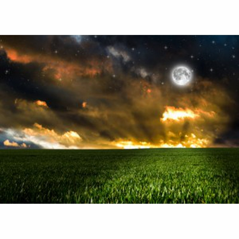 絵画風 壁紙ポスター 幻想的な夕焼雲と星空のスーパームーン 草原 月 満月 ムーンライト 神秘 癒し Mon 019a1 A1版 0mm 585mm 通販 Lineポイント最大4 0 Get Lineショッピング