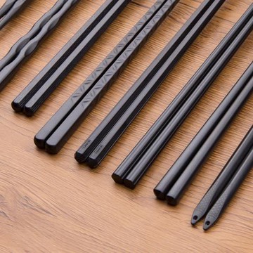 黑色筷子酒店飯店食堂家用筷子抗菌耐高溫日式料理筷商用火鍋筷子