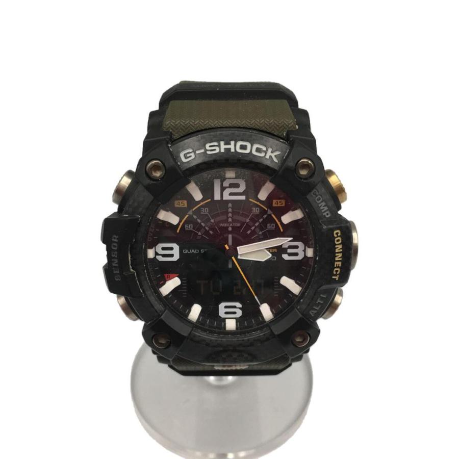 CASIO◇クォーツ腕時計_G-SHOCK/デジアナ/ラバー/BLK/BLK/SS CASIO