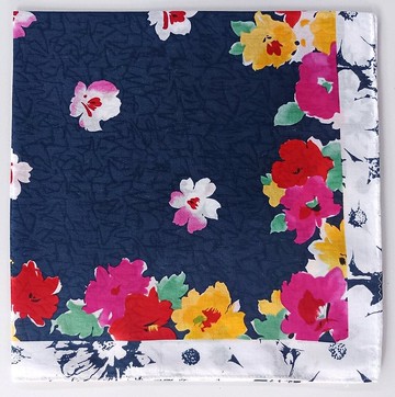 Givenchy 古董手帕 藍底印花 19 x 19 英吋 送給她的禮物