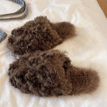 【軟底靜音】毛毛拖鞋 棉拖鞋 居家拖鞋 保暖拖鞋 毛絨拖鞋 防滑加厚 包跟包趾 冬季室內外穿 時尚可愛