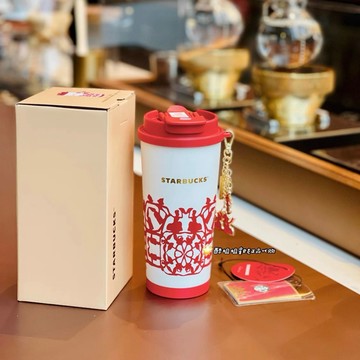 星巴克杯子2026新年禮物安徒生剪紙復古芭蕾舞者雙飲口不鏽鋼杯子配掛鏈咖啡杯水杯露營杯保溫杯保冷杯生日禮物聖誕禮物七夕禮