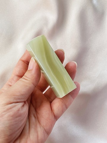 【玉玉印章】 天然碧綠環帶青玉印章 獨特方章系列