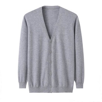 絨爵鄂爾多斯市產秋冬新男V領開衫紐扣 針織純羊絨衫毛衣衫E8380