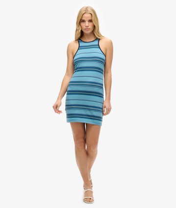 Superdry Women's Women's Vintage Stripe Racer Dress Brown / Tonal Blue Stripe - Size: 6 Size: 2