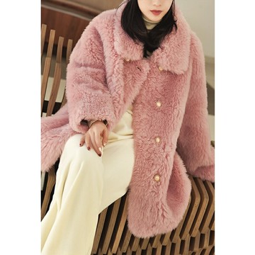 【巴黎精品】現貨+預購 羊羔毛外套皮草大衣-冬季中長款加厚保暖女外套3色a1iu30