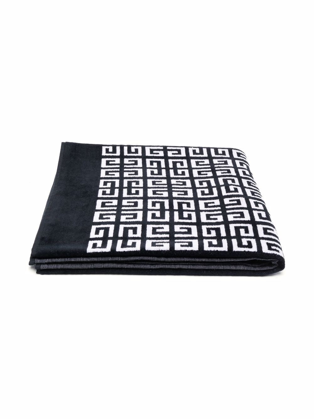Givenchy Kids - 4G logo beach towel - kids - Cotton - One Size - Black